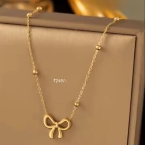 Blush Crystal Bow Necklace