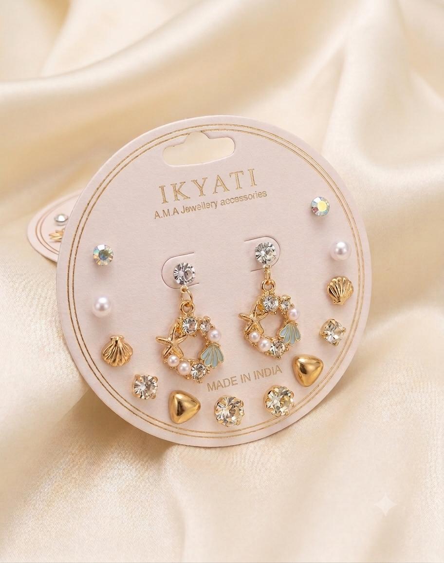 Ocean Pearl Earrings Gift Set (7 Pairs)